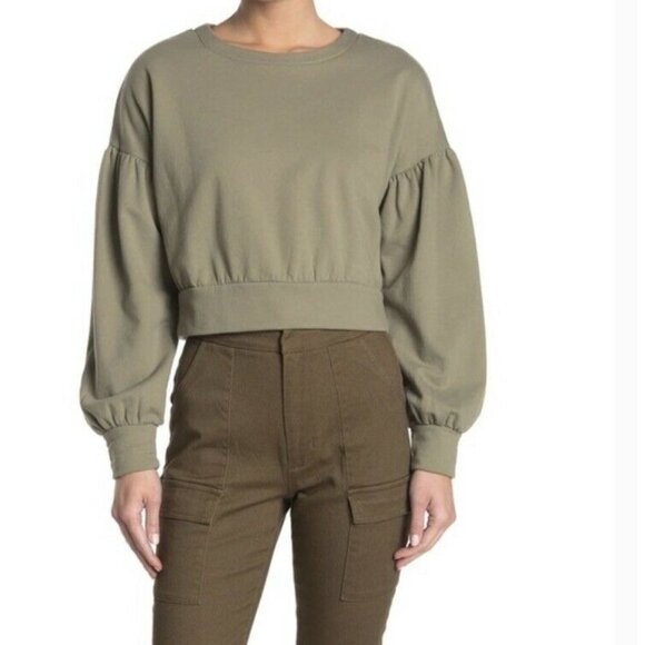 NWT Abound Puff Sleeves Cropped Sweatshirt Size XS - Picture 1 of 6